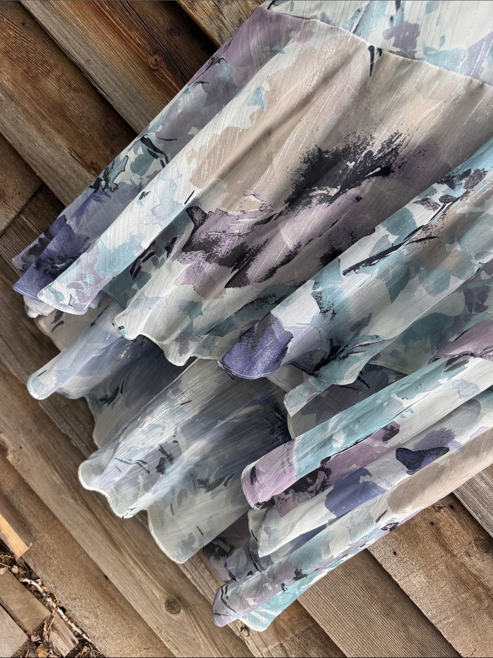 R&M Richards Pastel Floral Maxi Dress and Jacket Set - Lavender, Mint, Gray - Picture 5 of 6